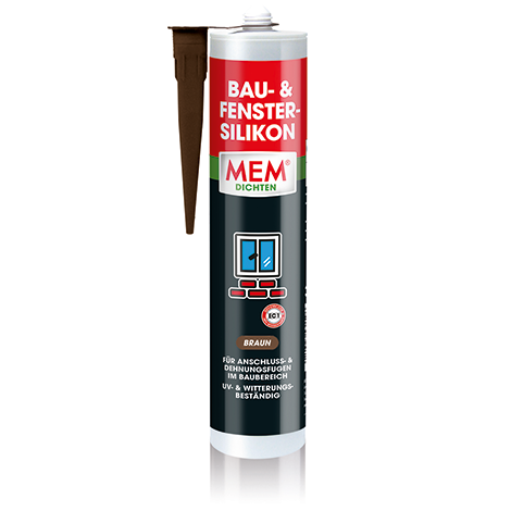 MEM Bau & Fenster Silikon 300ml braun