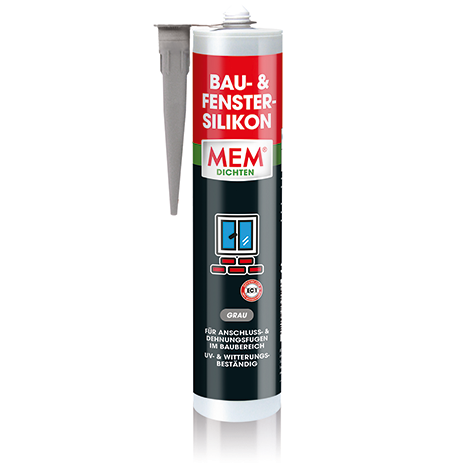 MEM Bau & Fenster Silikon 300ml grau